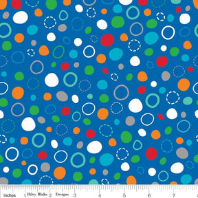 In the Ocean Dot Blue Yardage - c4112-Blue sold and cut in 1/2 yard increments