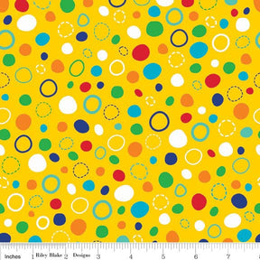In the Ocean Dot Yellow Yardage - c4112-Yellow sold and cut in 1/2 yard increments