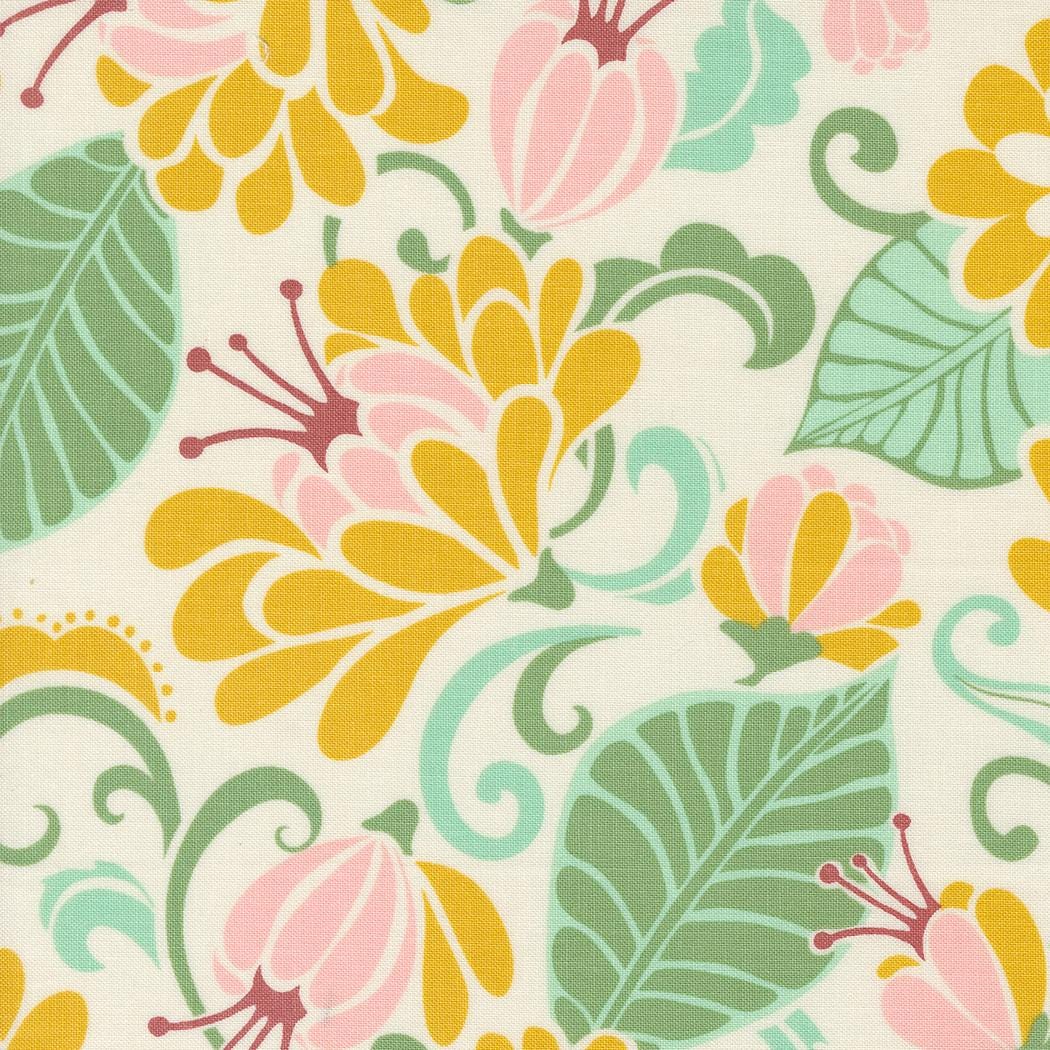 a colorful flower pattern on a white background