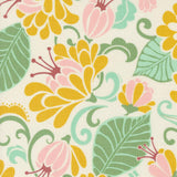 a colorful flower pattern on a white background