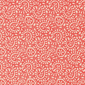 a red and white background with a pattern