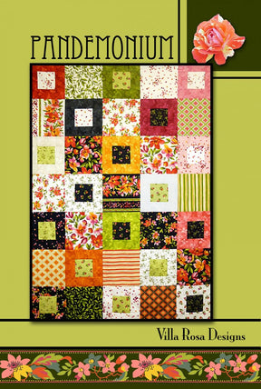 Pandemonium Quilt Pattern Card for Villa Rosa Designs finished size 48" x 67"