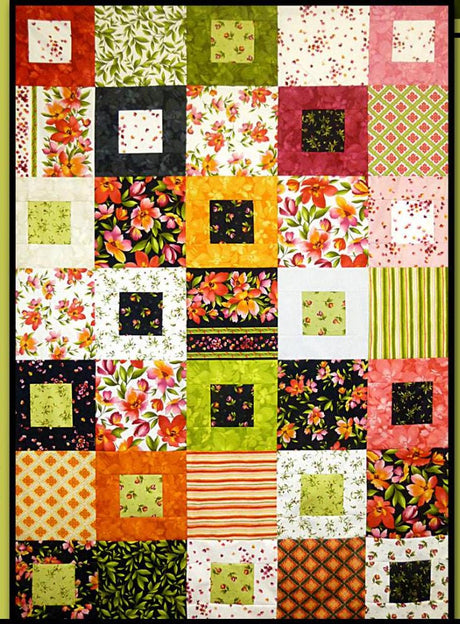 Pandemonium Quilt Pattern Card for Villa Rosa Designs finished size 48" x 67"