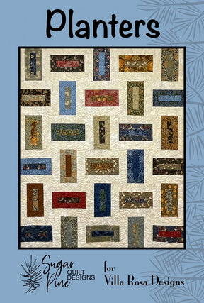 Planters Quilt Pattern Card by Sugar Pine Quilt Designs for Villa Rosa Designs finished size 60"x72"