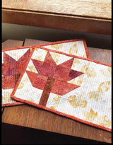 Pressed Leaf Snack Mat Quilt Pattern Card by Tricia Lynn Maloney Orphan Quilt Designs for Villa Rosa Designs finished size 8" x 14"