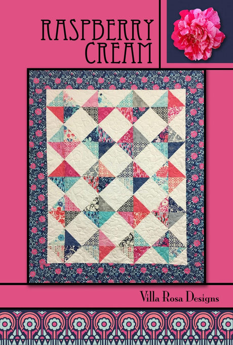 Raspberry Cream Printed Pattern Villa Rosa Designs Size 43" x 51"