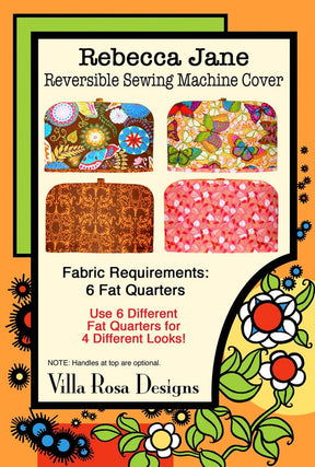 Rebecca Jane Reversible Sewing Machine Cover Printed Pattern for Villa Rosa Designs