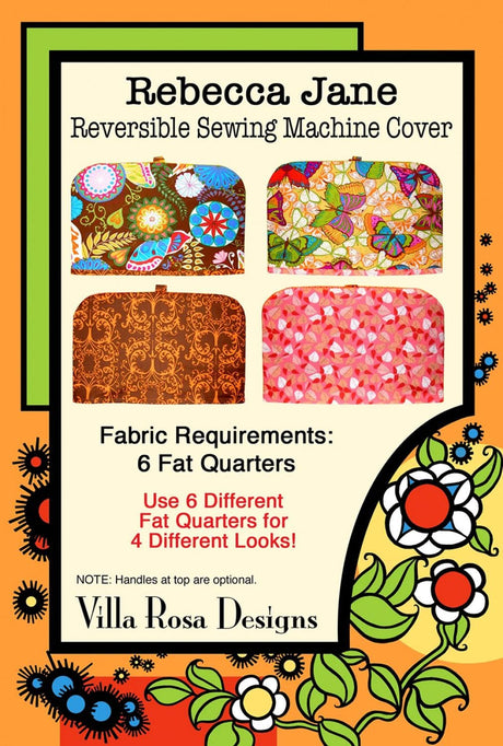 Rebecca Jane Reversible Sewing Machine Cover Printed Pattern for Villa Rosa Designs