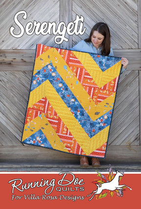 Serengeti Quilt Pattern Card by Running Doe Quilts for Villa Rosa Designs finished size 40" x 48"