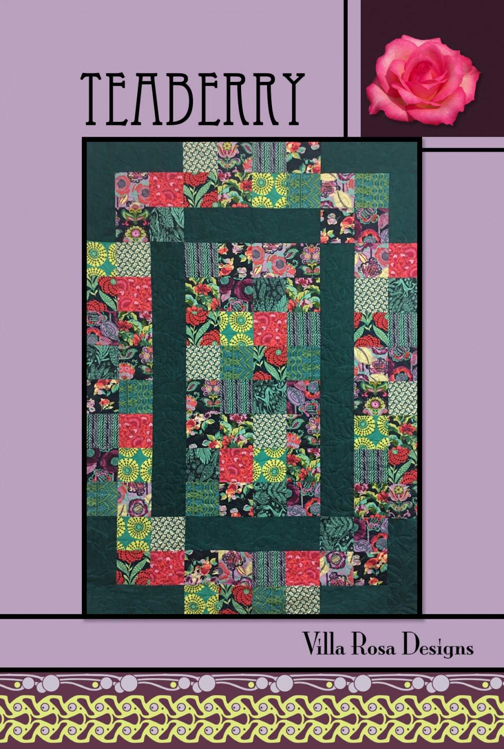 Teaberry Printed Pattern for Villa Rosa Designs Size 45" x 63"