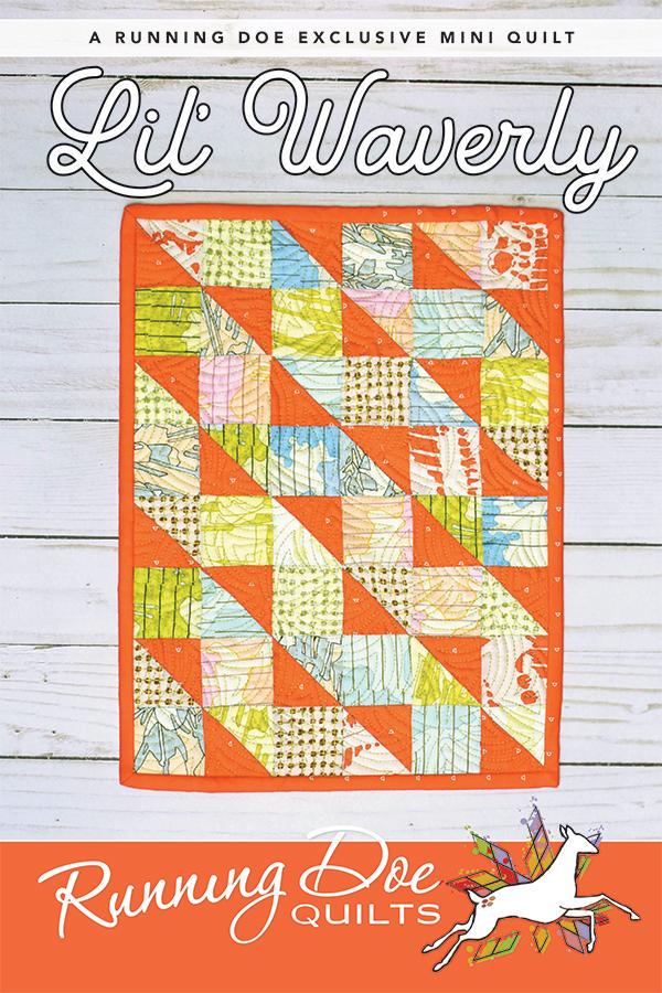 Lil' Waverly Quilt Pattern Card by Running Doe Quilts for Villa Rosa Designs finished size 9" x 12"