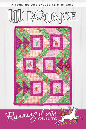 Lil' Bounce Quilt Pattern Card by Running Doe Quilts for Villa Rosa Designs finished size 11" x 15"