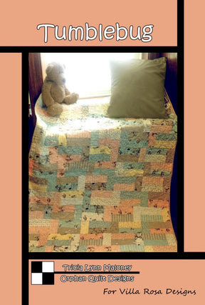 Tumblebug Quilt Pattern Card by Tricia Lynn Maloney Orphan Quilt Designs for Villa Rosa Designs finished size 40" x 52"