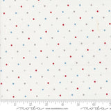 a white background with red and blue dots