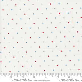 a white background with red and blue dots