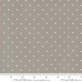 a gray and white polka dot print fabric
