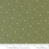 a ruler with a green background with white dots