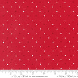 a red background with white polka dots