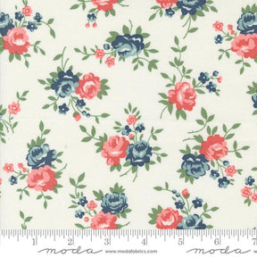 a white background with red and blue flowers