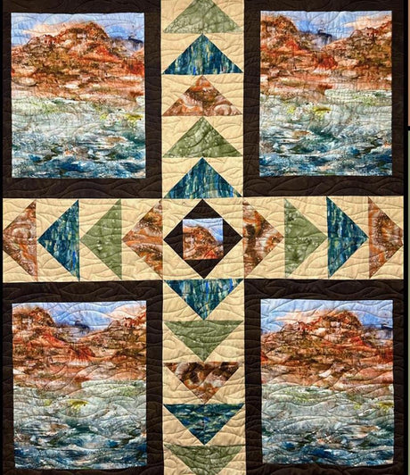 Adobo Quilt Pattern Card by Heidi Cook for Villa Rosa Designs finished size 50" x 60"