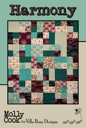 Harmony Quilt Pattern Card by Molly Cook for Villa Rosa Designs finished size 54" x 66"