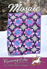 Mosaic Quilt Pattern Card by Running Doe Quilts for Villa Rosa Designs finished size 54" x 72"