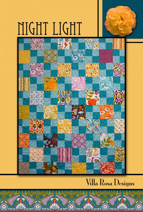 Night Light Quilt Pattern Card for Villa Rosa Designs finished size 36" x 45"