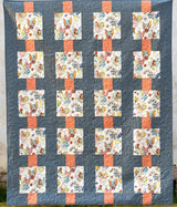 Paralleled Quilt Pattern Card by Running Doe Quilts for Villa Rosa Designs finished size 62" x 77"