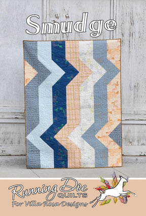 Smudge Quilt Pattern Card by Running Doe Quilts for Villa Rosa Designs finished size 52" x 70"