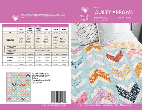 Quilty Arrows Quilt Pattern QLP112 by Quilty Love 3 sizes available see 2nd photo