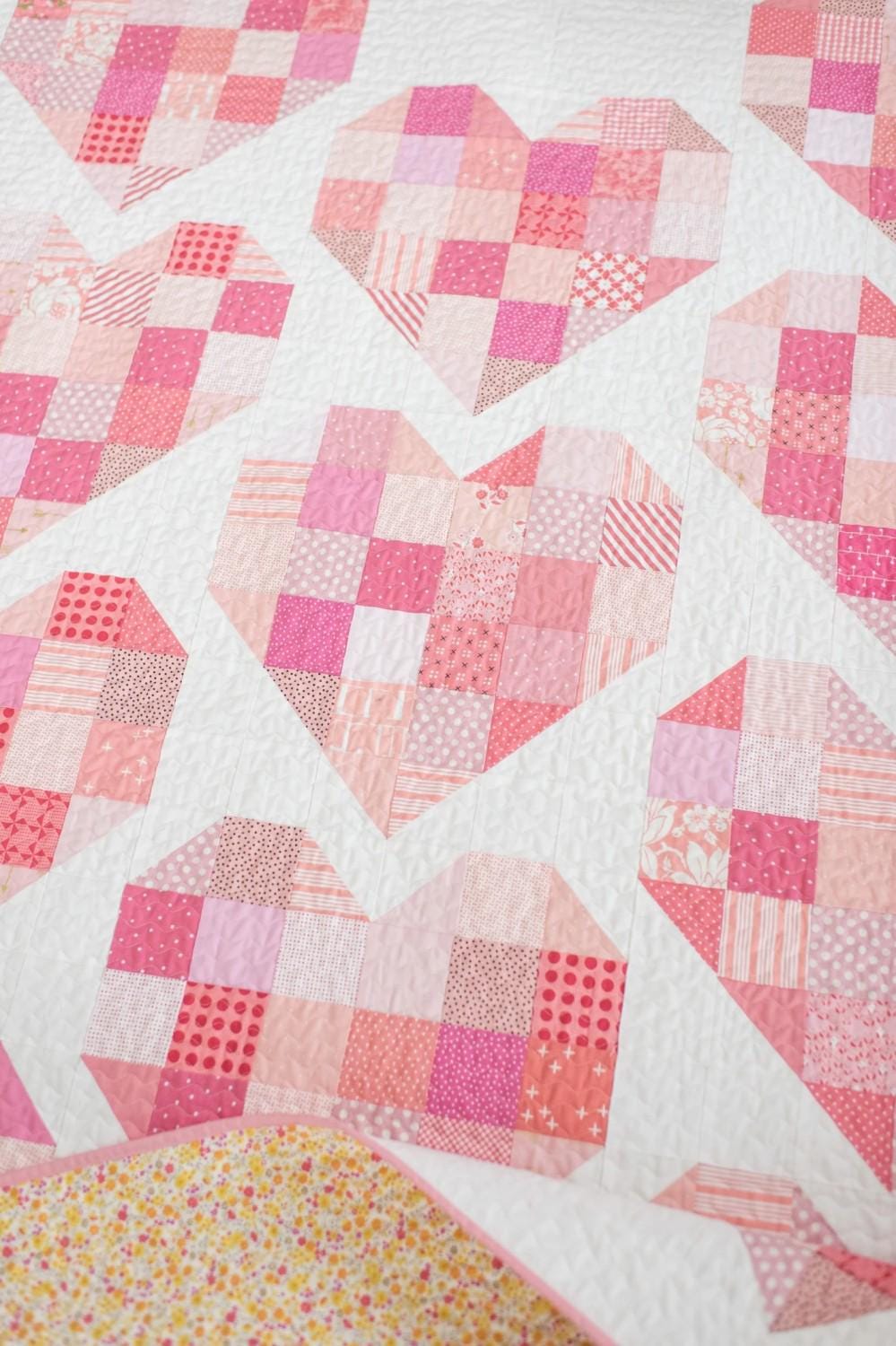 Scrappy Hearts Quilt Pattern QLP132 by Quilty Love 3 sizes available see 2nd photo