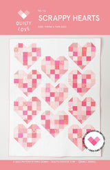 Scrappy Hearts Quilt Pattern QLP143 by Quilty Love 3 sizes available see 2nd photo