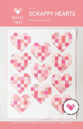 Scrappy Hearts Quilt Pattern QLP132 by Quilty Love 3 sizes available see 2nd photo