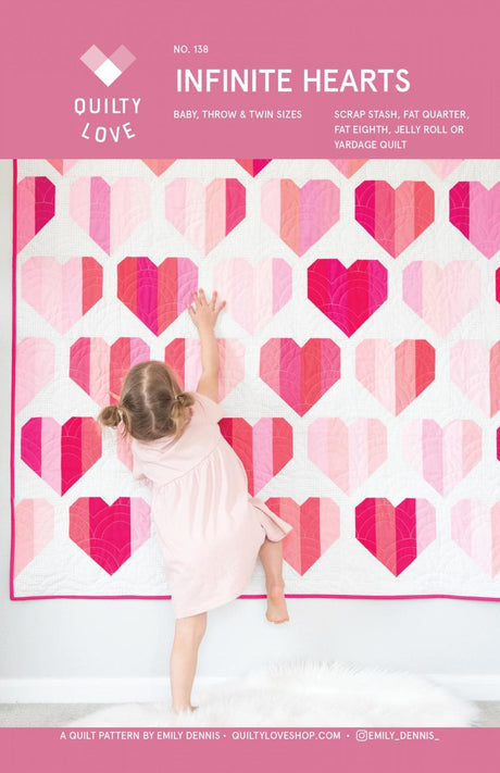 Infinite Hearts Quilt Pattern QLP138 by Quilty Love 5 sizes available see 2nd photo