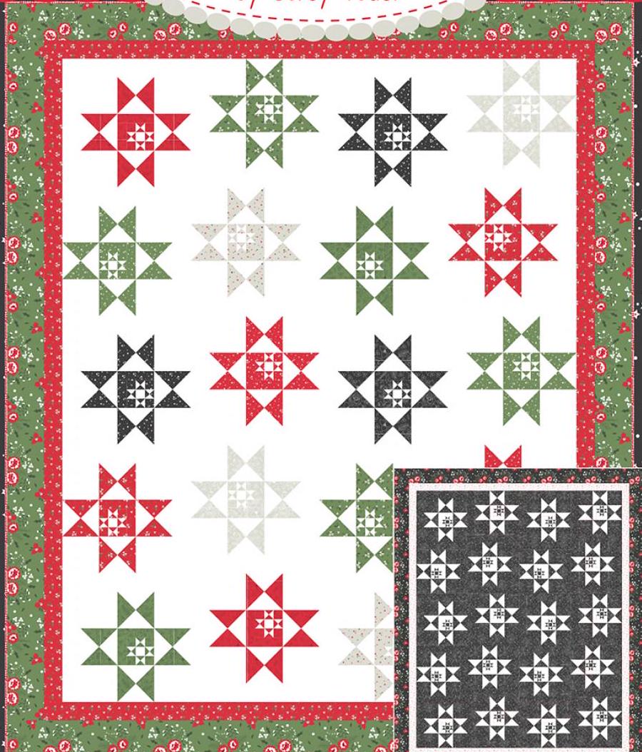 Starry Midnight Clear quilt pattern by Coriander Quilts CQ205 Quilt Size: 68" x 82"