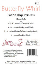 Butterfly Whirl Quilt Pattern by Melissa Corry HQ137 for Happy Quilting 84 x 84