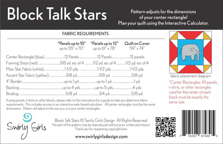 Block Talk Stars Quilt Pattern by Joanne Hillestad for Swirly Girls Design SGD070