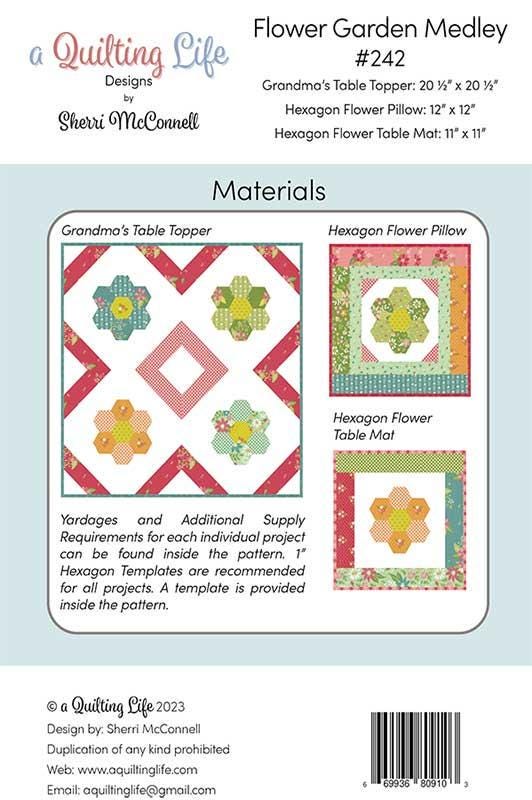Flower Garden Medley QLD 242 A Quilting Life Designs by Sherri McConnell Quilting Life Designs