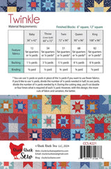 Twinkle Quilt Pattern by Cluck Cluck Sew CCS221 5 sizes available