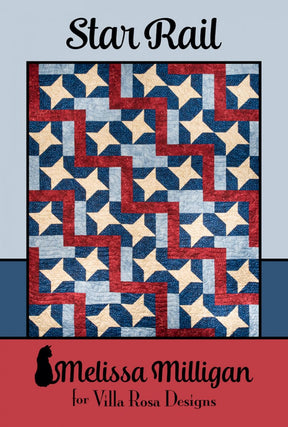 Star Rail Printed Pattern by Melissa Milligan for Villa Rosa Designs Size 60" x 72"