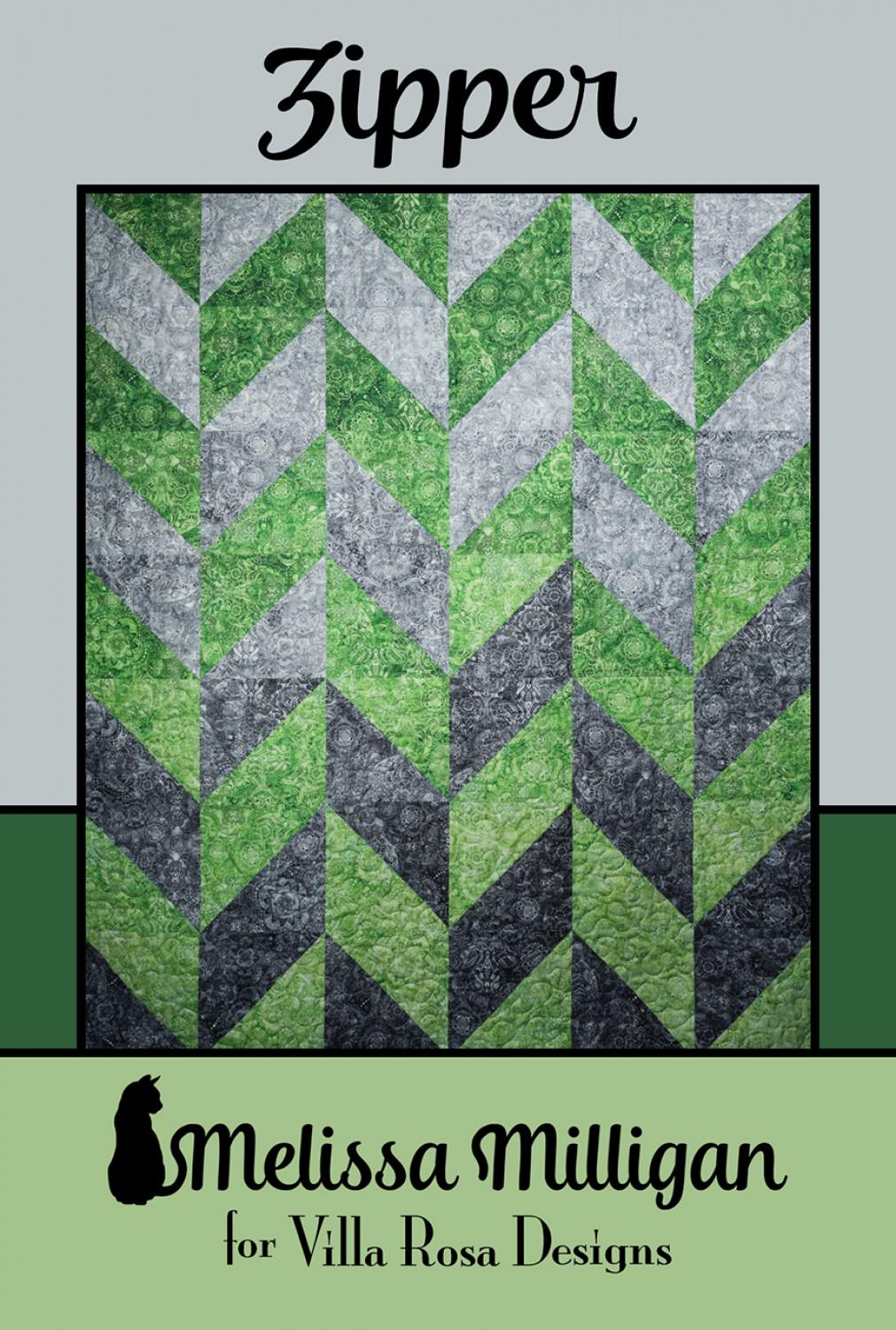 Zipper Printed Pattern by Melissa Milligan for Villa Rosa Designs Size 54" x 72"