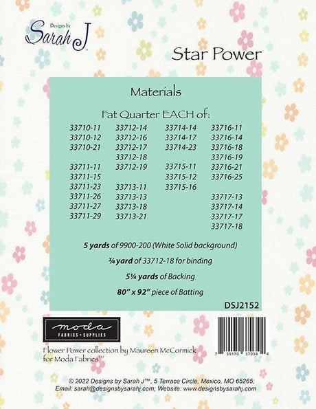 Star Power Quilt pattern DSJ2152 Designs By Sarah J.