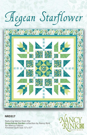 Aegean Starflower Quilt Pattern Only by Nancy Rink Designs, 57x57