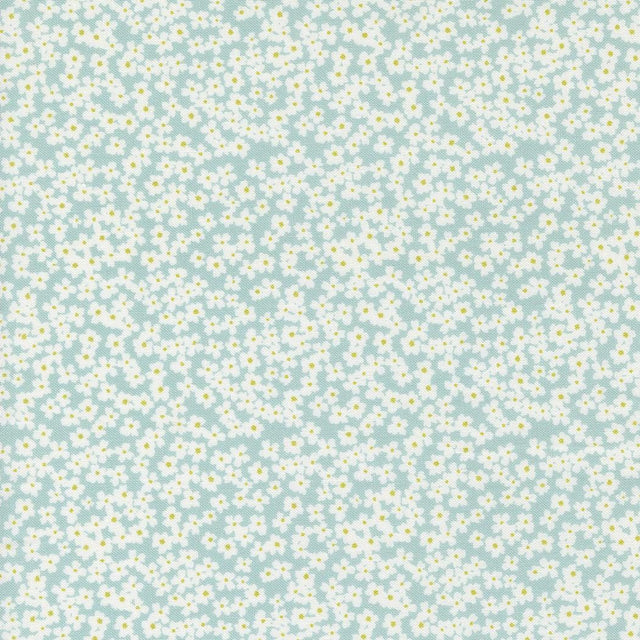 a blue and white background with yellow dots