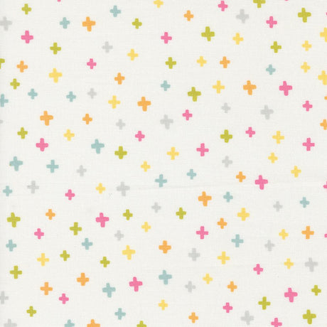 a white background with multicolored crosses on it