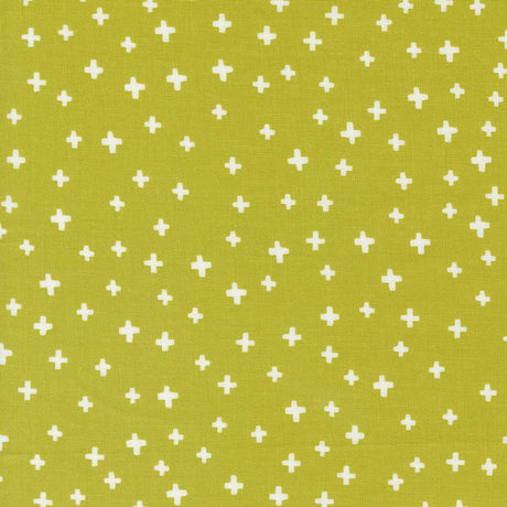 a green background with white crosses on it