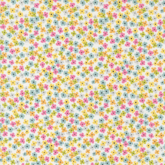 a white background with multicolored flowers on it