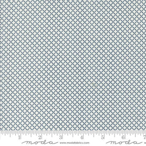 a ruler with a blue and white pattern on it