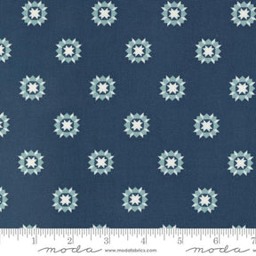 a blue fabric with white stars on it