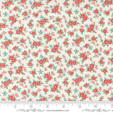 a white background with red and blue flowers